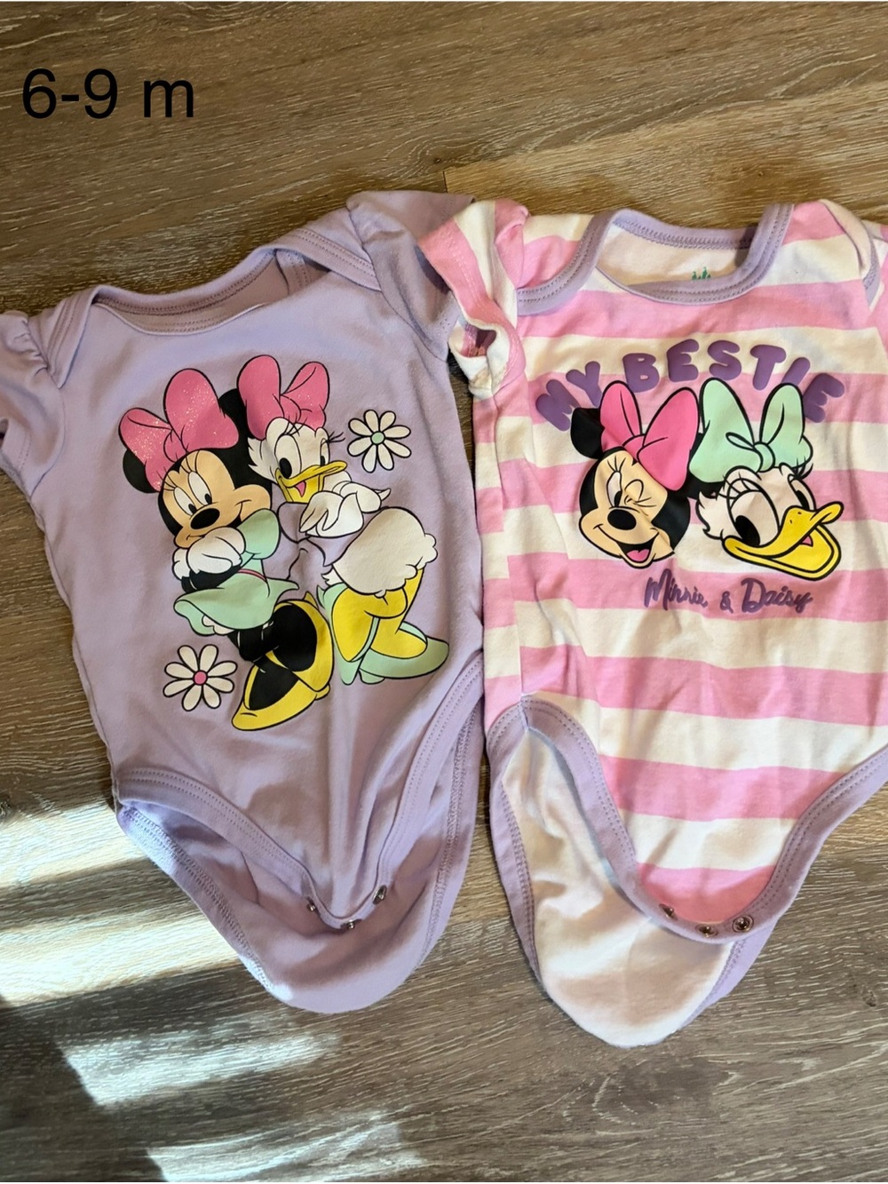 Disney Pink & Lavender Minnie and Daisy One-Piece Bodysuits